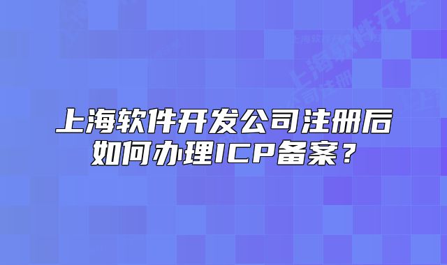 上海軟件開發(fā)公司注冊后如何辦理ICP備案？