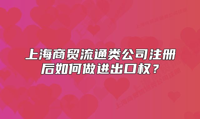 上海商貿(mào)流通類公司注冊后如何做進(jìn)出口權(quán)？