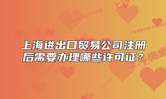 上海進(jìn)出口貿(mào)易公司注冊后需要辦理哪些許可證？