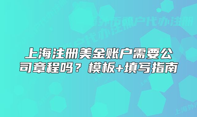 上海注冊(cè)美金賬戶需要公司章程嗎？模板+填寫指南