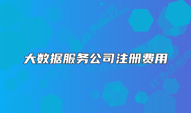 大數(shù)據(jù)服務(wù)公司注冊費(fèi)用