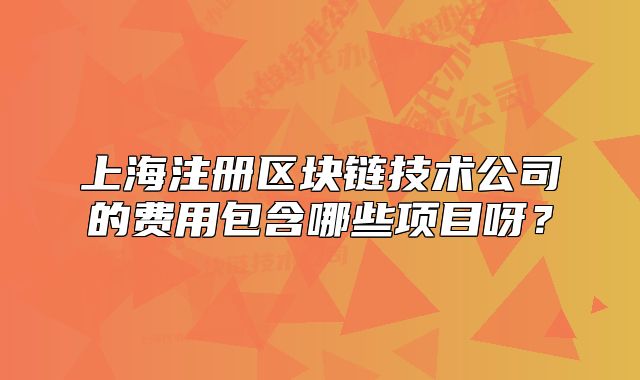 上海注冊區(qū)塊鏈技術(shù)公司的費用包含哪些項目呀？