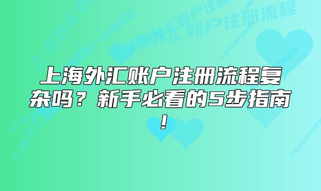 上海外匯賬戶注冊流程復(fù)雜嗎？新手必看的5步指南！