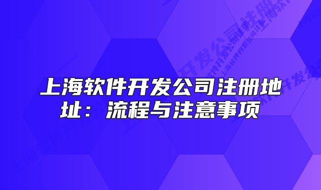 上海軟件開發(fā)公司注冊地址：流程與注意事項