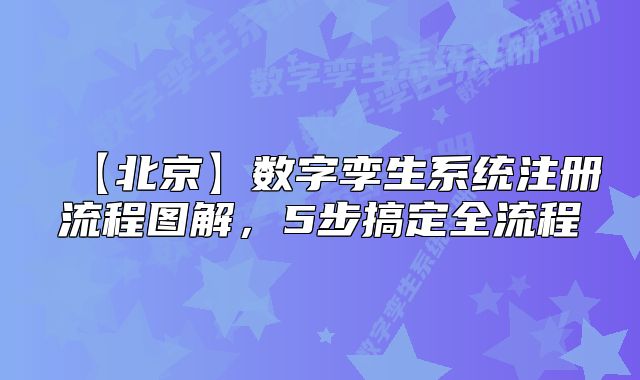 【北京】數字孿生系統(tǒng)注冊流程圖解，5步搞定全流程