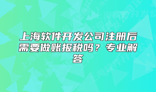 上海軟件開(kāi)發(fā)公司注冊(cè)后需要做賬報(bào)稅嗎？專業(yè)解答