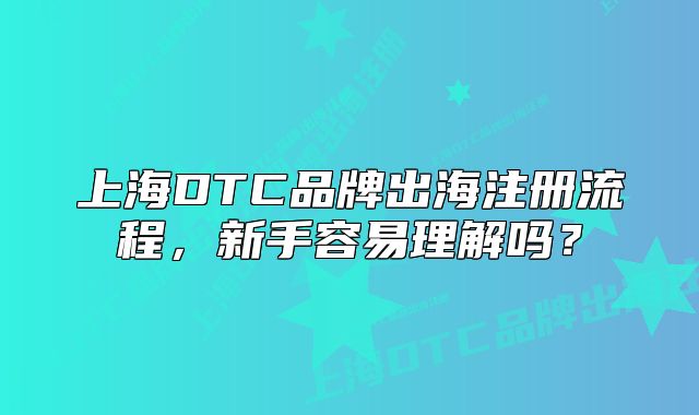 上海DTC品牌出海注冊(cè)流程，新手容易理解嗎？