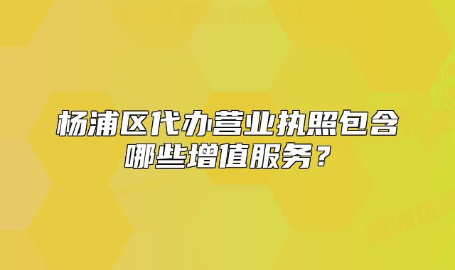 楊浦區(qū)代辦營(yíng)業(yè)執(zhí)照包含哪些增值服務(wù)？