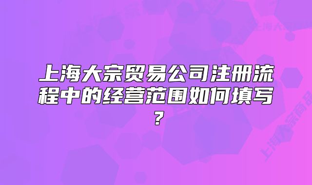 上海大宗貿(mào)易公司注冊(cè)流程中的經(jīng)營(yíng)范圍如何填寫(xiě)？