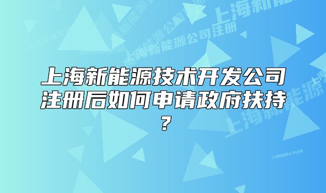 上海新能源技術(shù)開發(fā)公司注冊(cè)后如何申請(qǐng)政府扶持？