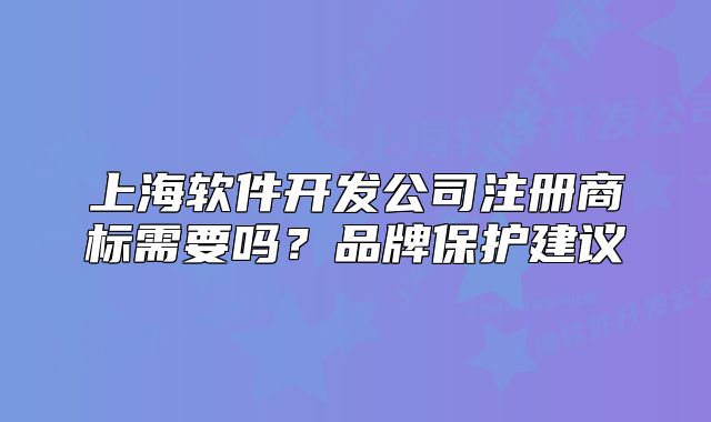 上海軟件開(kāi)發(fā)公司注冊(cè)商標(biāo)需要嗎？品牌保護(hù)建議