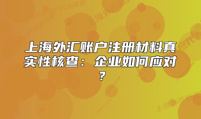 上海外匯賬戶注冊(cè)材料真實(shí)性核查：企業(yè)如何應(yīng)對(duì)？