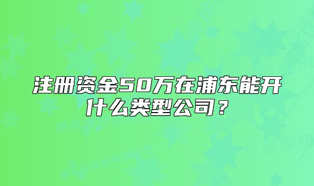 注冊(cè)資金50萬在浦東能開什么類型公司？