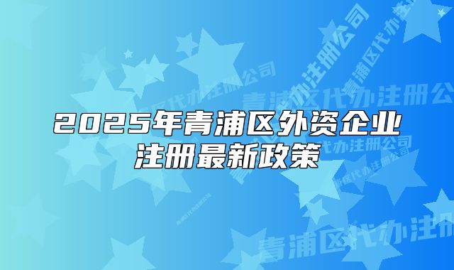 2025年青浦區(qū)外資企業(yè)注冊(cè)最新政策