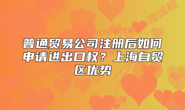 普通貿(mào)易公司注冊后如何申請進(jìn)出口權(quán)？上海自貿(mào)區(qū)優(yōu)勢