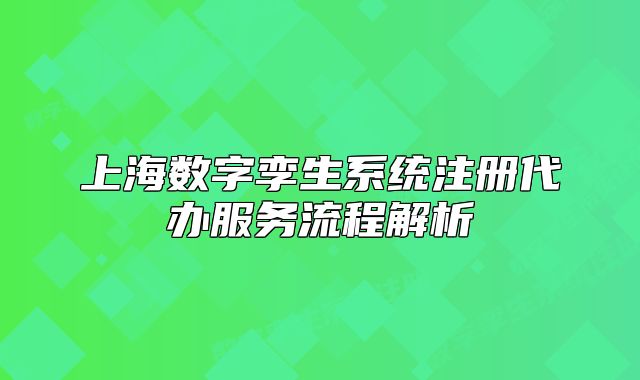 上海數(shù)字孿生系統(tǒng)注冊(cè)代辦服務(wù)流程解析