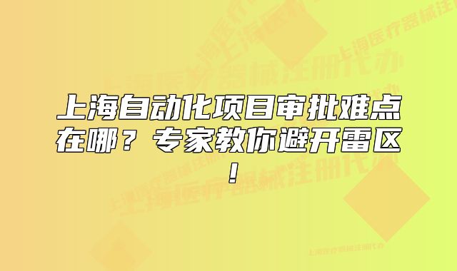 上海自動(dòng)化項(xiàng)目審批難點(diǎn)在哪？專家教你避開雷區(qū)！