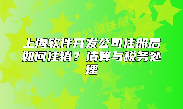 上海軟件開發(fā)公司注冊(cè)后如何注銷？清算與稅務(wù)處理