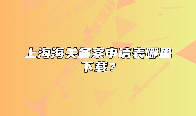 上海海關(guān)備案申請表哪里下載？