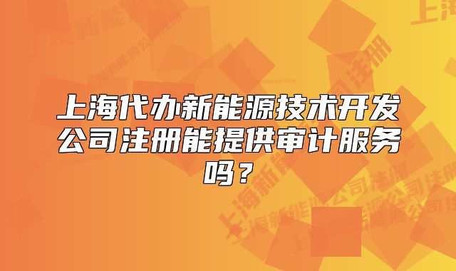 上海代辦新能源技術開發(fā)公司注冊能提供審計服務嗎？
