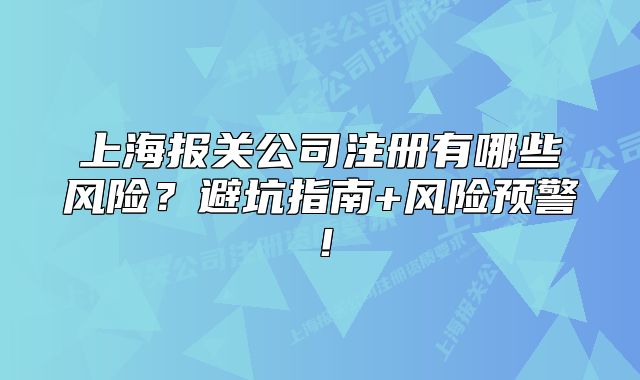 上海報關(guān)公司注冊有哪些風險？避坑指南+風險預(yù)警！