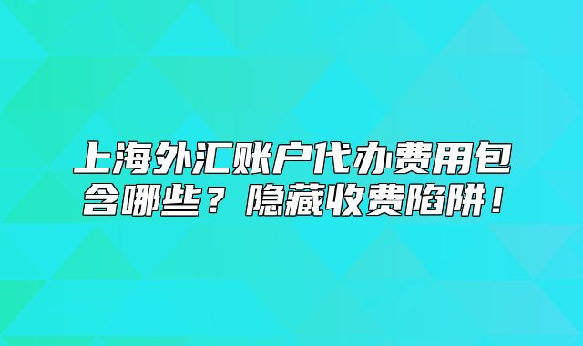上海外匯賬戶代辦費(fèi)用包含哪些？隱藏收費(fèi)陷阱！