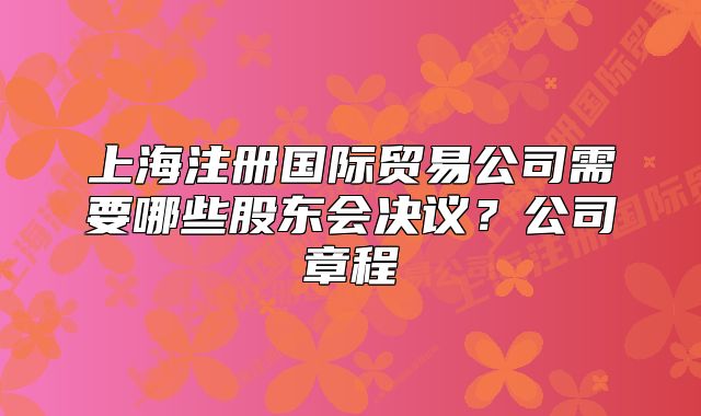 上海注冊國際貿(mào)易公司需要哪些股東會決議？公司章程