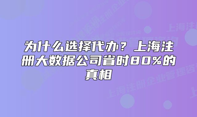 為什么選擇代辦？上海注冊(cè)大數(shù)據(jù)公司省時(shí)80%的真相