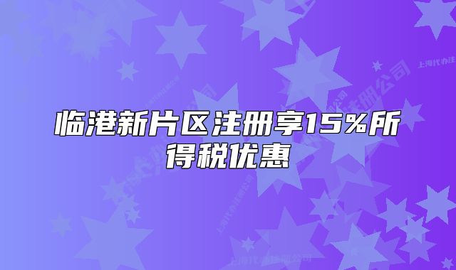 臨港新片區(qū)注冊享15%所得稅優(yōu)惠