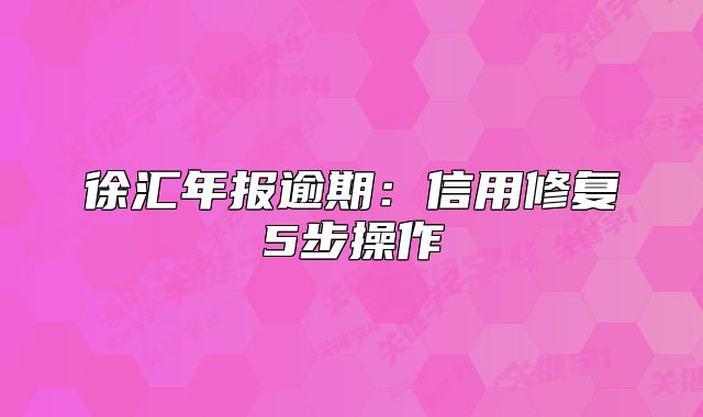 徐匯年報(bào)逾期：信用修復(fù)5步操作