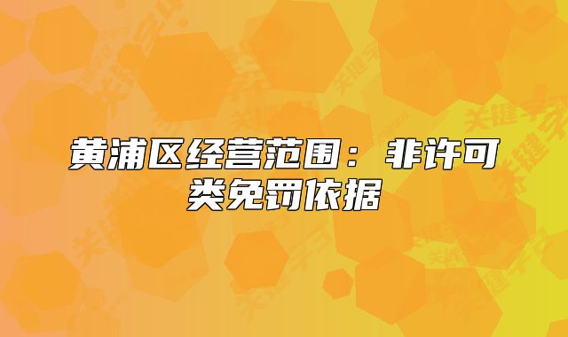 黃浦區(qū)經(jīng)營范圍：非許可類免罰依據(jù)
