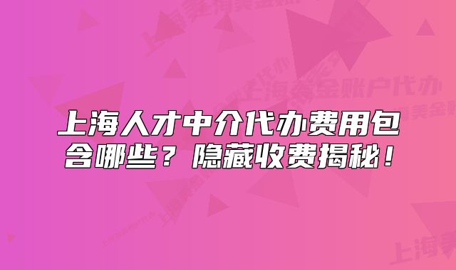 上海人才中介代辦費用包含哪些？隱藏收費揭秘！