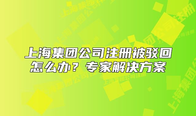 上海集團公司注冊被駁回怎么辦？專家解決方案