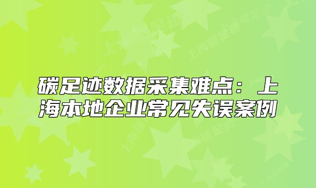 碳足跡數(shù)據(jù)采集難點：上海本地企業(yè)常見失誤案例