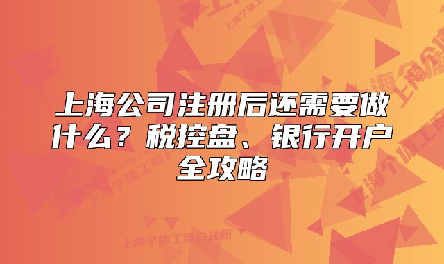 上海公司注冊后還需要做什么？稅控盤、銀行開戶全攻略