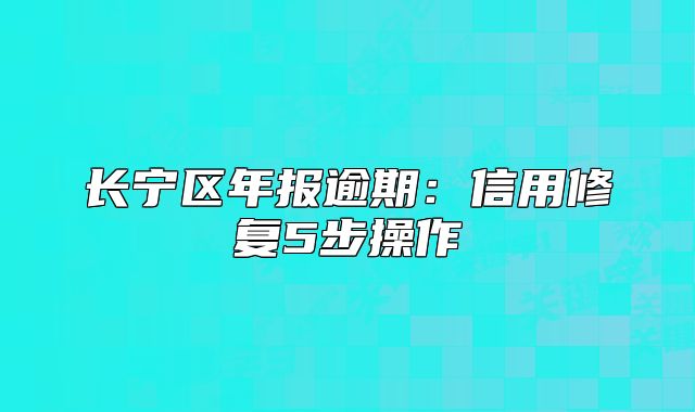 長寧區(qū)年報逾期：信用修復5步操作