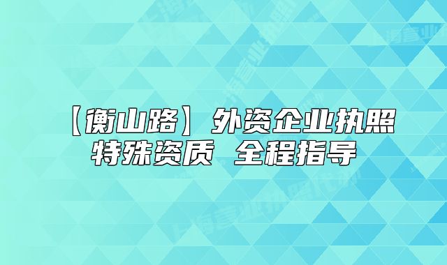 【衡山路】外資企業(yè)執(zhí)照 特殊資質(zhì) 全程指導(dǎo)