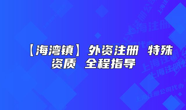 【海灣鎮(zhèn)】外資注冊 特殊資質(zhì) 全程指導(dǎo)