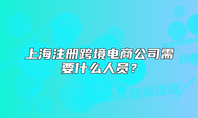 上海注冊跨境電商公司需要什么人員？