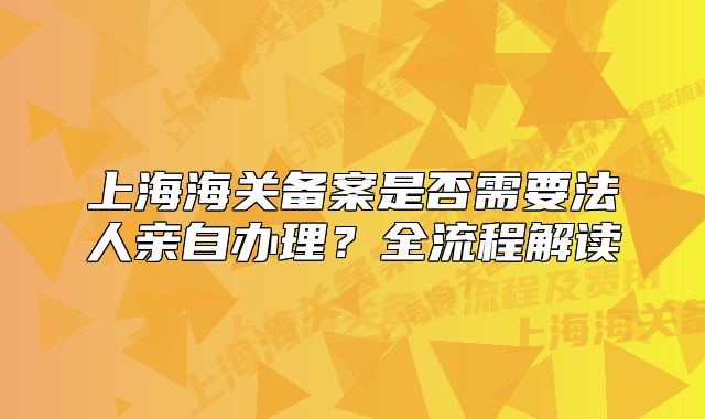 上海海關備案是否需要法人親自辦理？全流程解讀