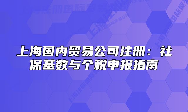 上海國(guó)內(nèi)貿(mào)易公司注冊(cè)：社保基數(shù)與個(gè)稅申報(bào)指南