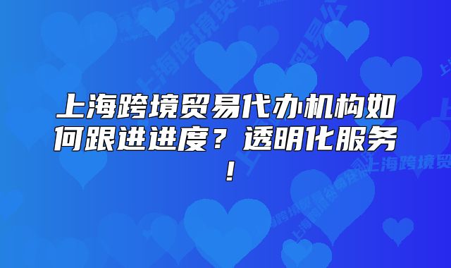上海跨境貿(mào)易代辦機(jī)構(gòu)如何跟進(jìn)進(jìn)度？透明化服務(wù)！