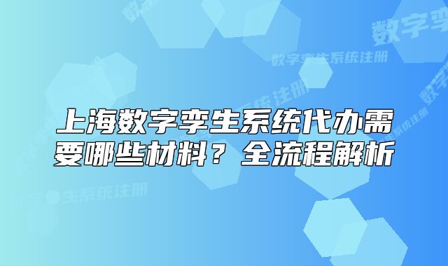 上海數(shù)字孿生系統(tǒng)代辦需要哪些材料？全流程解析
