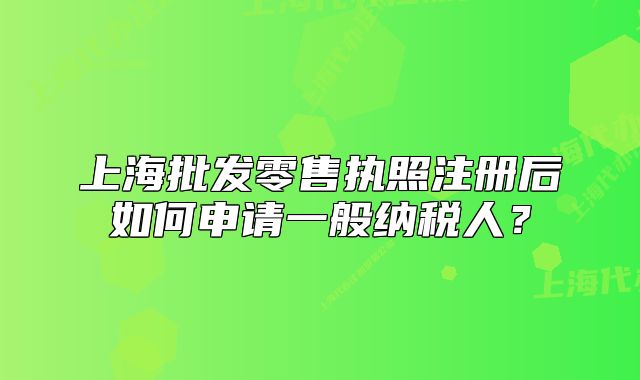 上海批發(fā)零售執(zhí)照注冊(cè)后如何申請(qǐng)一般納稅人？