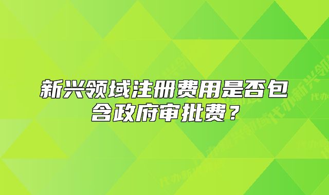 新興領(lǐng)域注冊費用是否包含政府審批費？