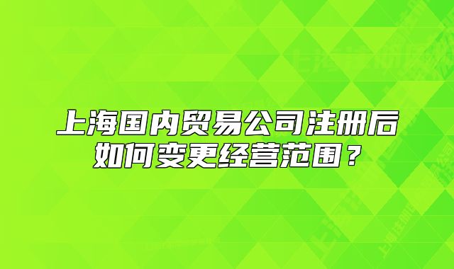 上海國內(nèi)貿(mào)易公司注冊后如何變更經(jīng)營范圍？
