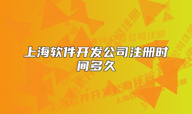上海軟件開(kāi)發(fā)公司注冊(cè)時(shí)間多久