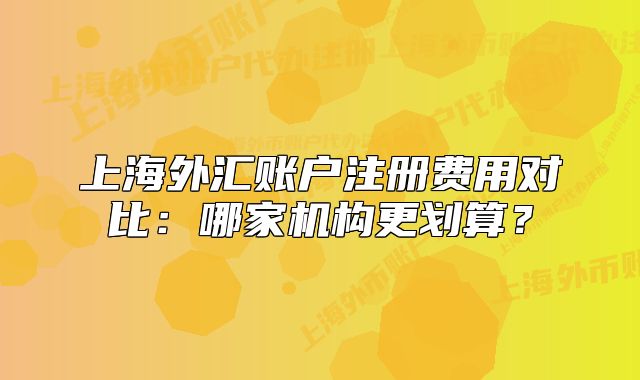 上海外匯賬戶注冊(cè)費(fèi)用對(duì)比：哪家機(jī)構(gòu)更劃算？
