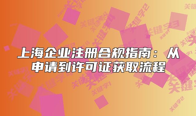 上海企業(yè)注冊(cè)合規(guī)指南：從申請(qǐng)到許可證獲取流程