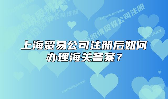 上海貿(mào)易公司注冊(cè)后如何辦理海關(guān)備案？